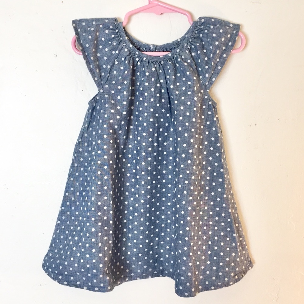 Baby Gap Blue Polka Dot Denim Dress